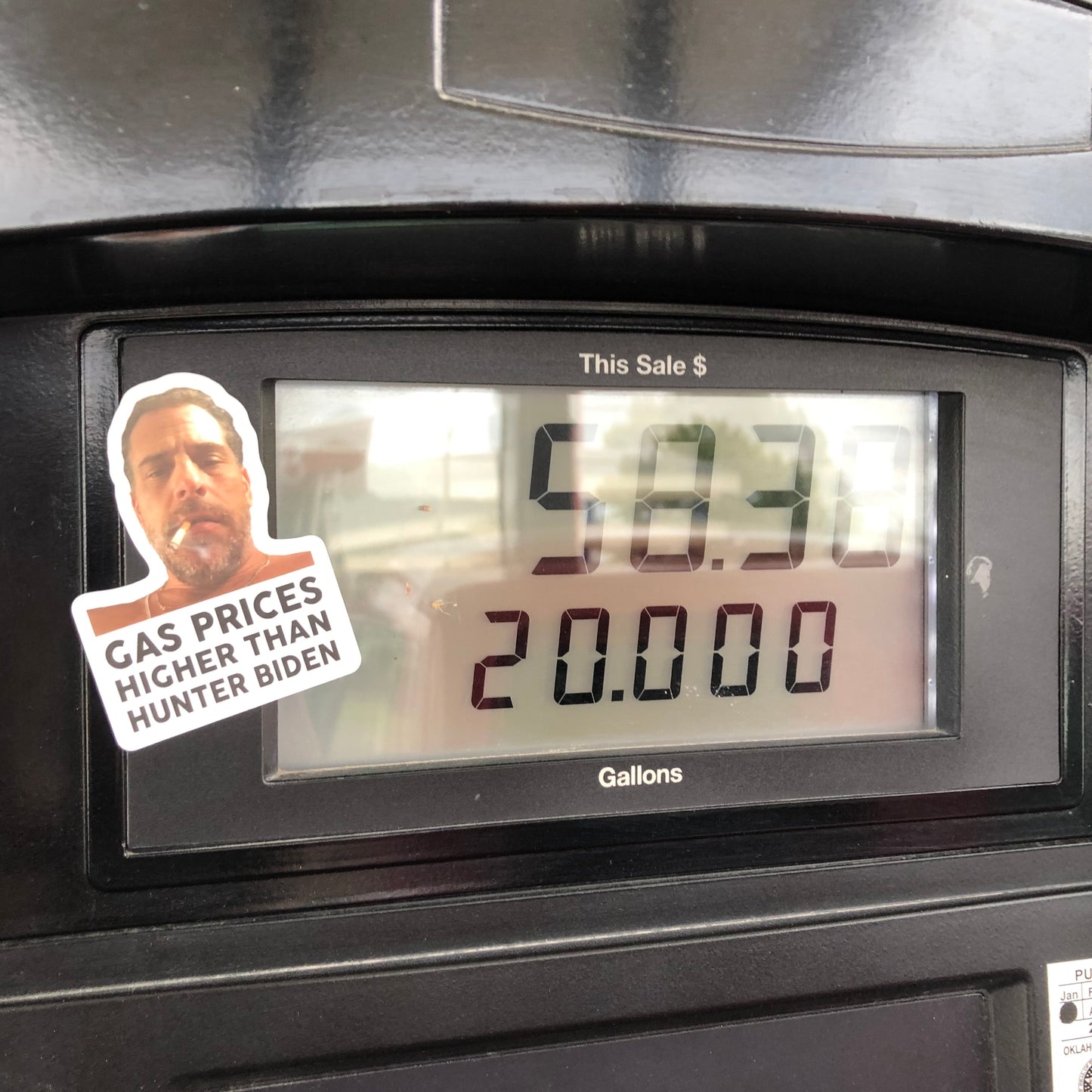 Hunter Biden Gas Pump Stickers